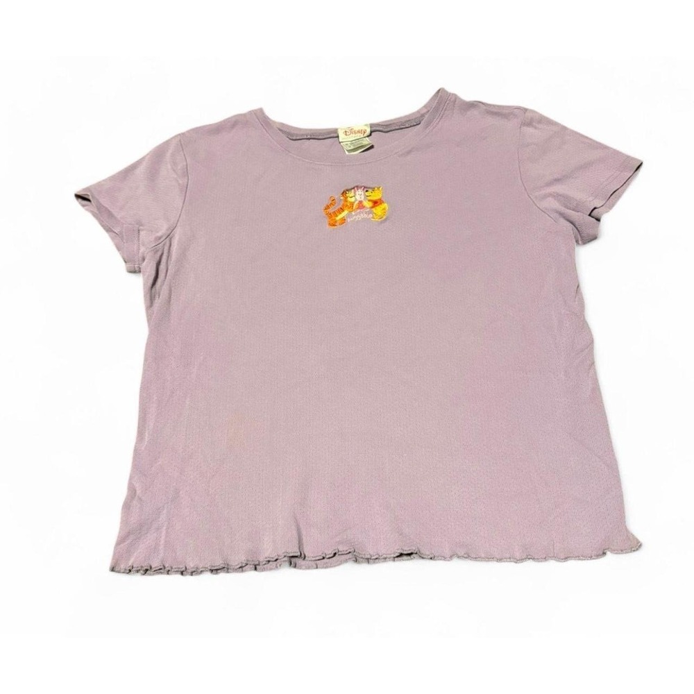 Vintage Disney Winnie the Pooh Tigger Piglet Womens Purple Embroidered Shirt M